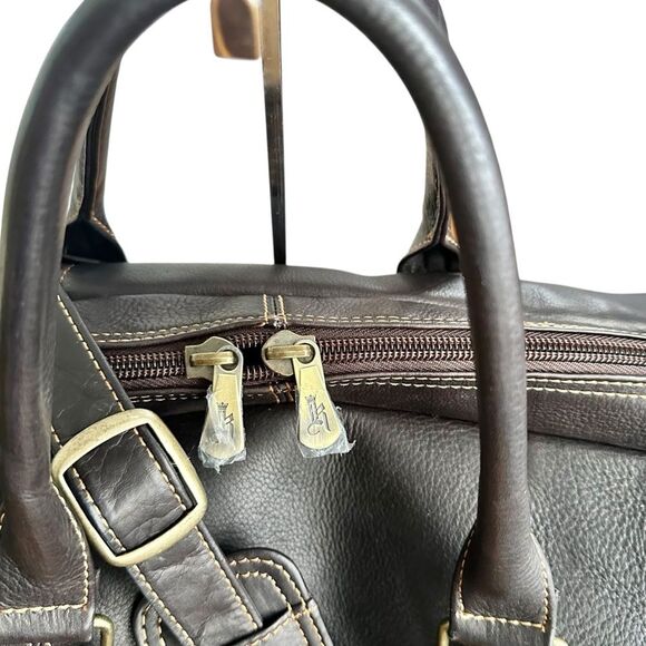 Links & Kings Leather Club Duffel Bag Brown Cafe - Picture 3 of 16